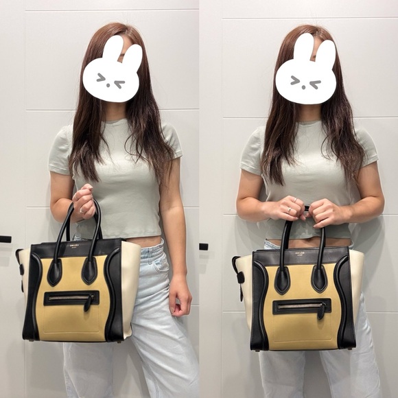 Authentic Celine Tricolors micro luggage tote - Picture 3 of 14